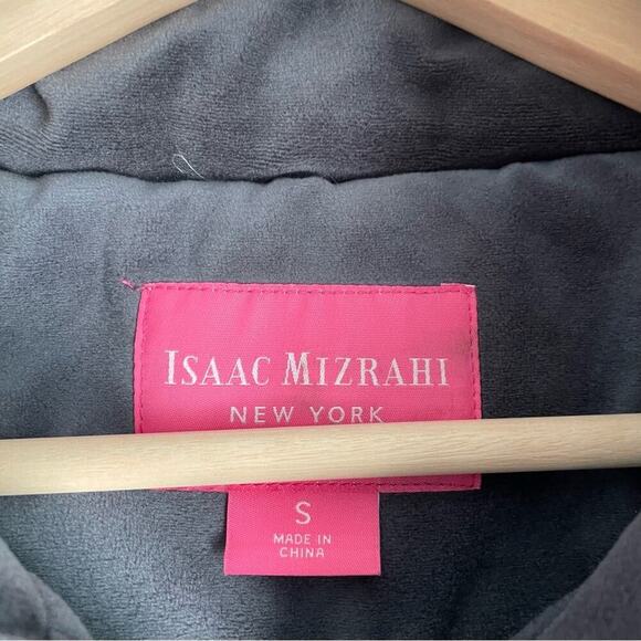 Isaac Mizrahi NY velvet puffer winter jacket grey size small - Picture 2 of 10